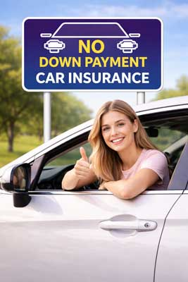 Driver comparing no down payment car insurance quotes
